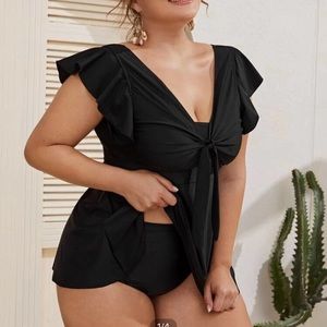 SHEIN Plus tie up high waisted bikini